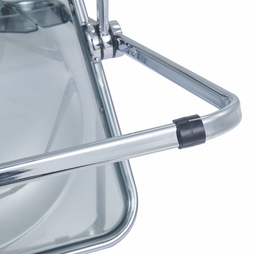 Lawrence Acrylic Folding Chair With Metal Frame, Set of 4