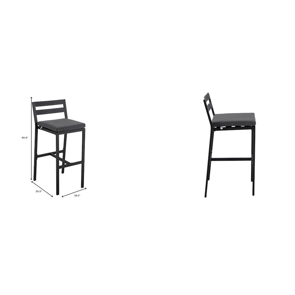 Chelsea Collection Modern Aluminum Outdoor Bar Chair