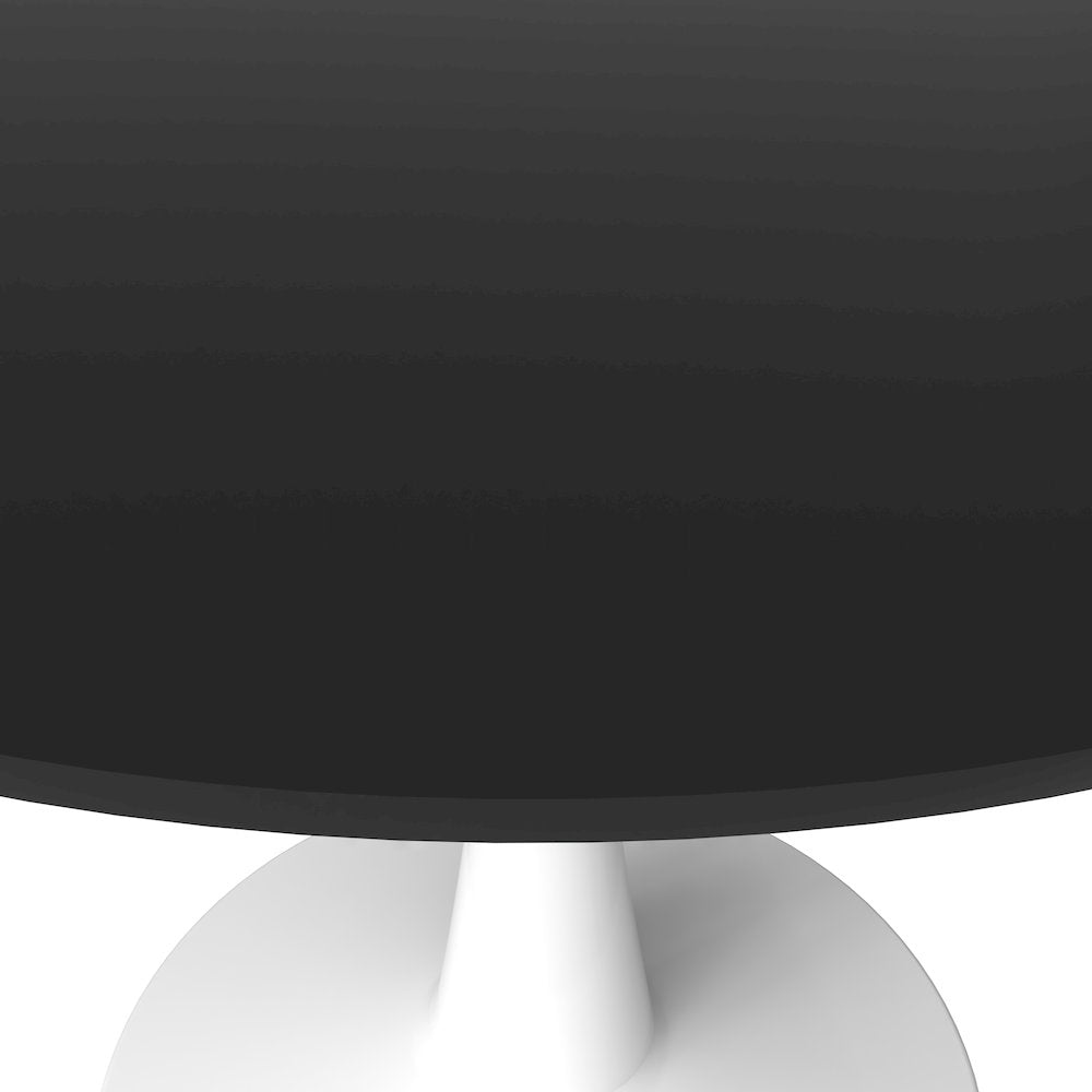 Bristol, 40" Round dining table in White Base with Blacktop