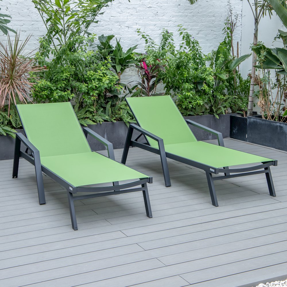 Marlin Patio Chaise Lounge Chair in Green