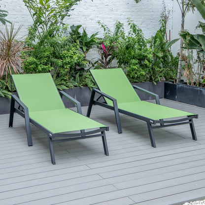 Marlin Patio Chaise Lounge Chair in Green