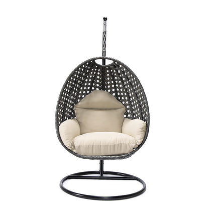 Charcoal Wicker Hanging Egg Swing Chair