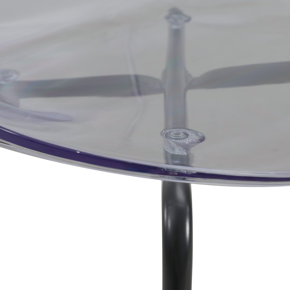 5-Piece Dining Set Round Black MDF Dining Table
