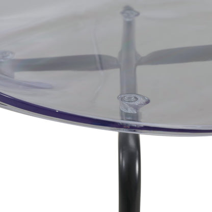 5-Piece Dining Set Round Black MDF Dining Table