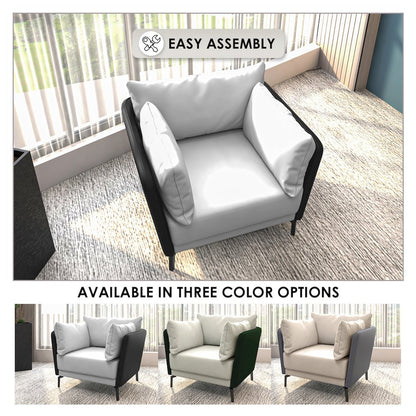 Luxify Collection Single Seater Sofa in Black/Grey