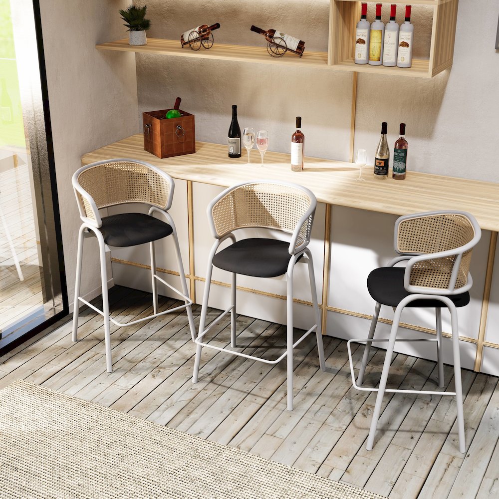 Ervilla Wicker Bar Stool Set of 2