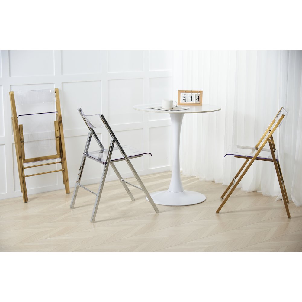 Menno Mid-Century Modern Acrylic Folding Chair
