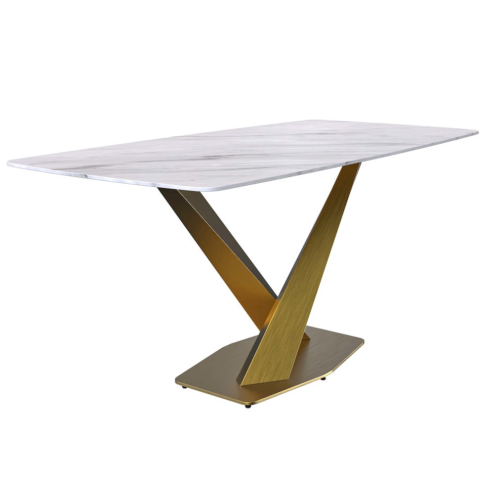 7-Piece Dining Set with Rectangular Sintered Stone Dining Table