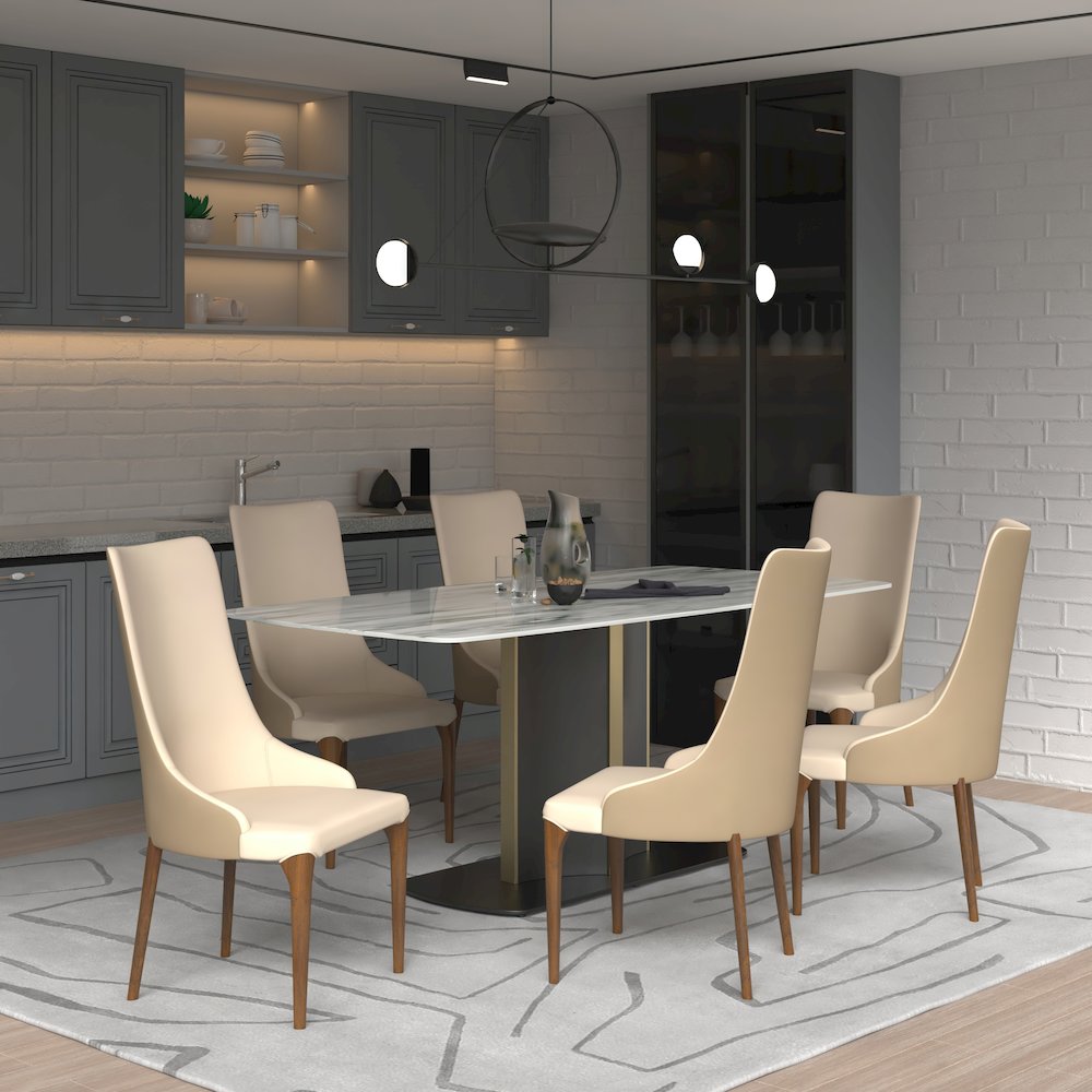 Elm Collection Modern Wooden Dining Chair In Toupe