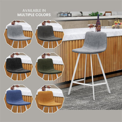 Elland - Counter stool -Light Grey- White base