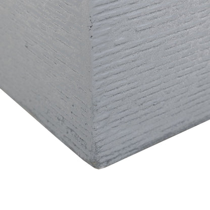 Flora Series Rectangle Poly Stone Planter in Grey 23.6 x 23.6, 47.2 Long