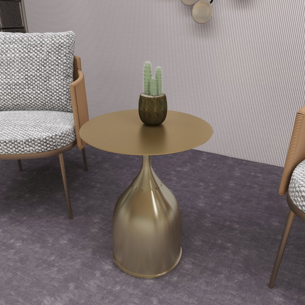 Oslo Collection Modern End Table In Gold