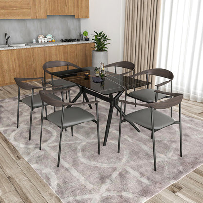 Kora Collection Modern Dining Chair in Charcoal - Set of 4