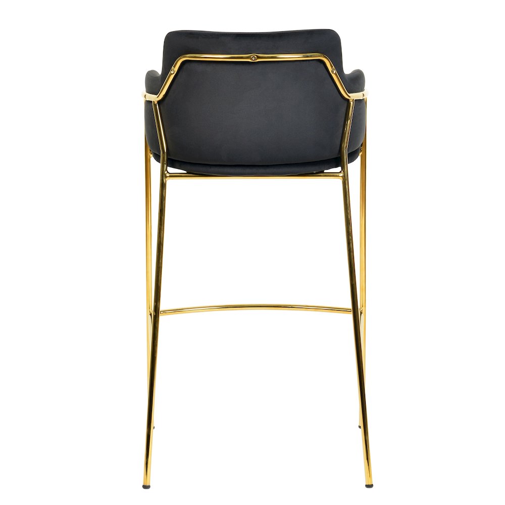 Axis Collection Modern Gold Bar height Chair in Black