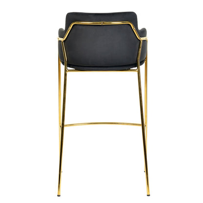 Axis Collection Modern Gold Bar height Chair in Black