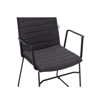 Zylar Series Office Guest Arm Chair in Brown Fabric