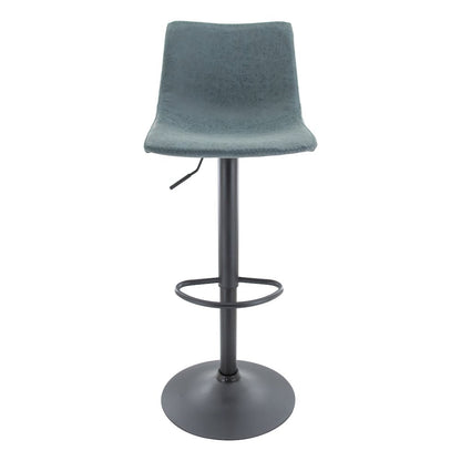 Tilbury Modern Adjustable Bar Stool in Peacock Blue