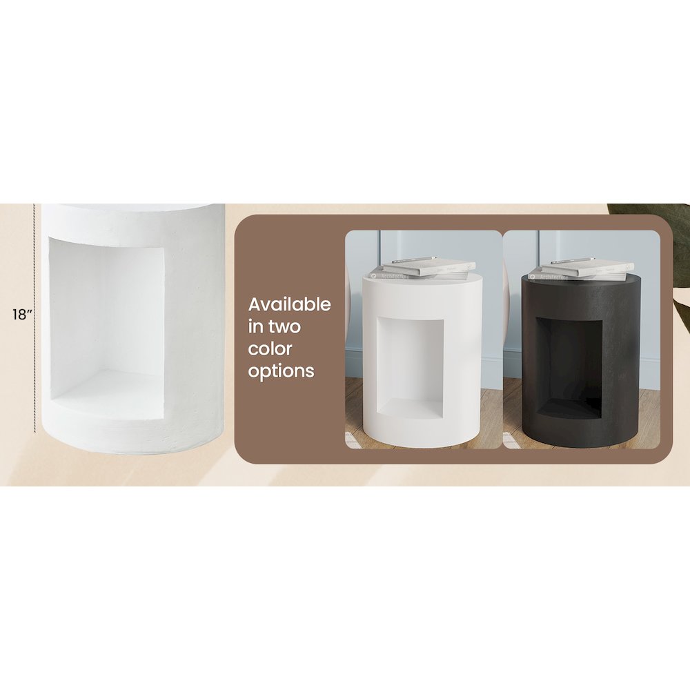 Modern Side End Table Nook Series In White