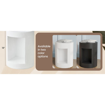 Modern Side End Table Nook Series In White