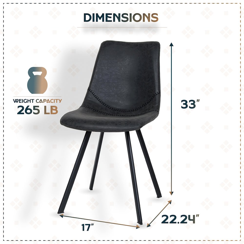 Markley Modern Leather Dining Chair With Metal Legs