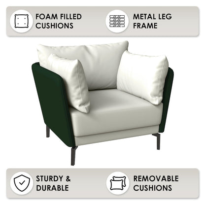 Luxify Collection Single Seater Sofa in Green