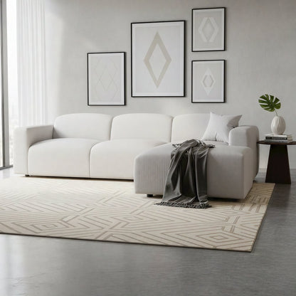 Whisper 4-Seater Conversation Set With a Chaise Lounge Chair in Beige