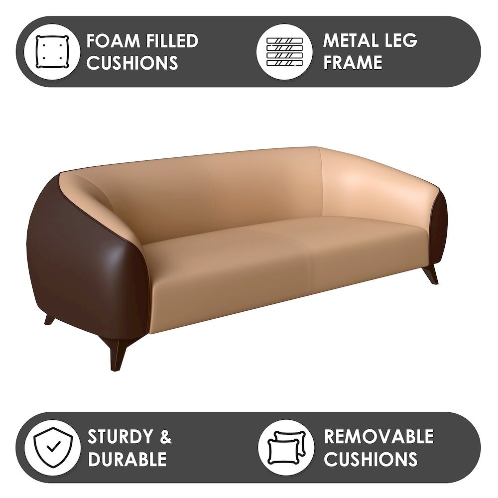 Opula Collection Three Seater Sofa In Brown