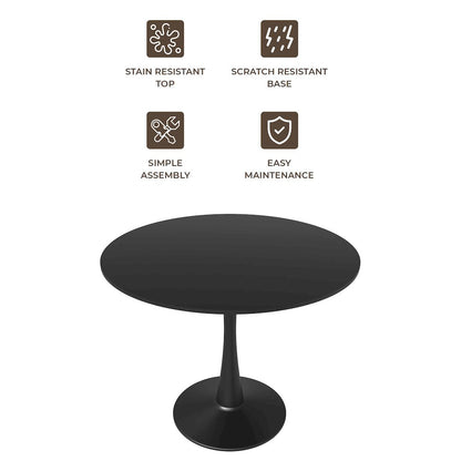 Bristol Mid-Century Modern Round Dining Table