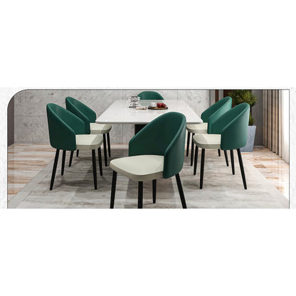 Paradiso Collection Modern Dining Seat in Green, with Light Grey Set of 4