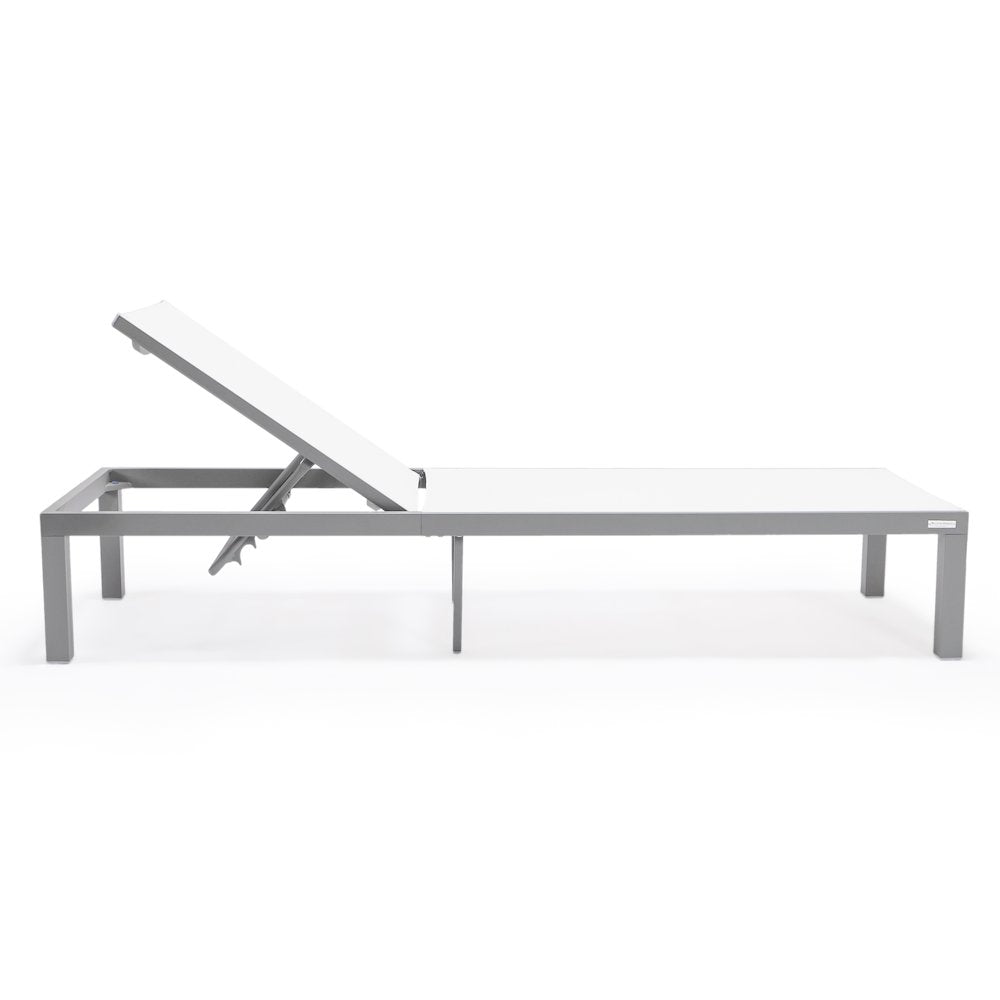 Marlin Patio Chaise Lounge Chair With Grey Aluminum Frame