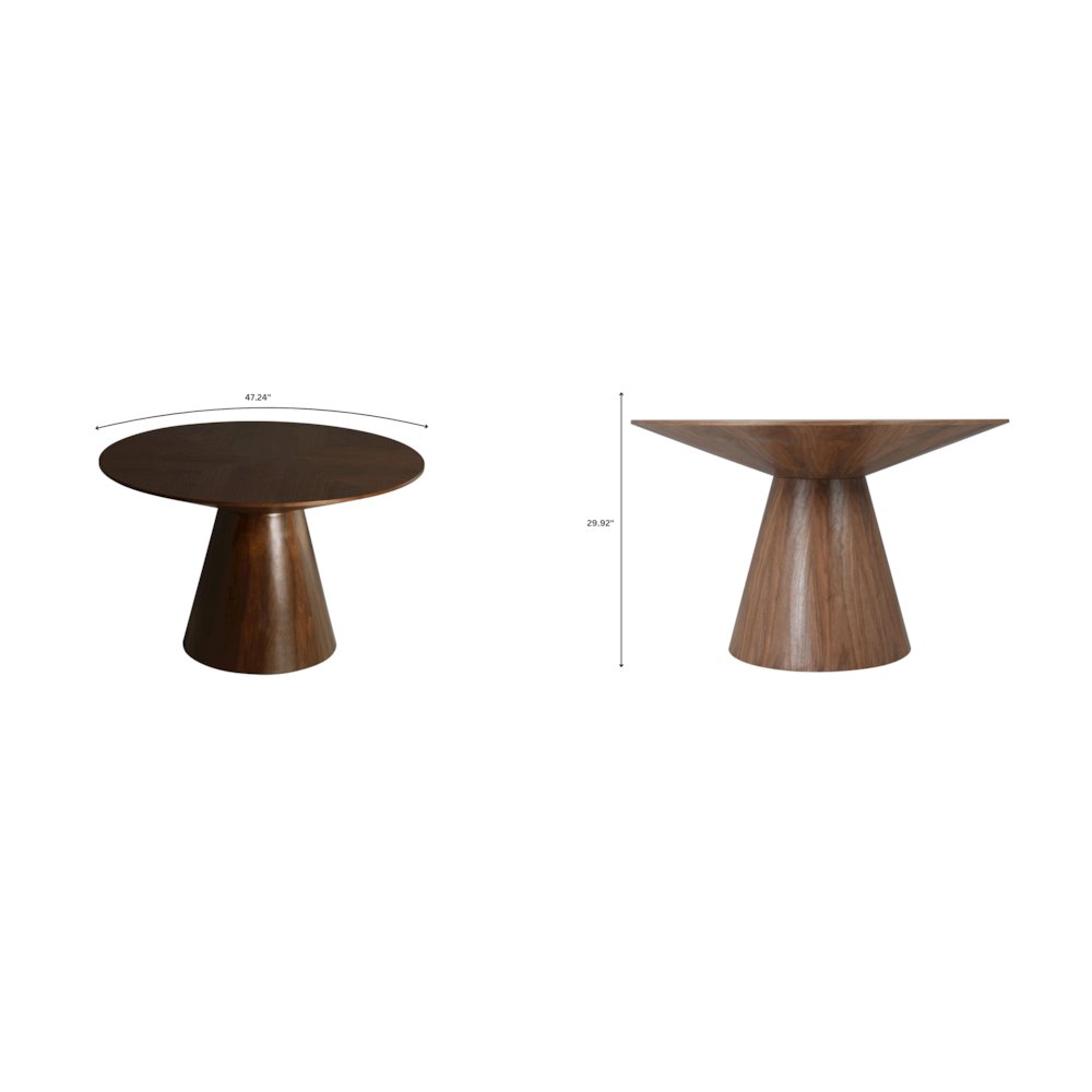 Fynix Collection Modern Dining Table In walnut