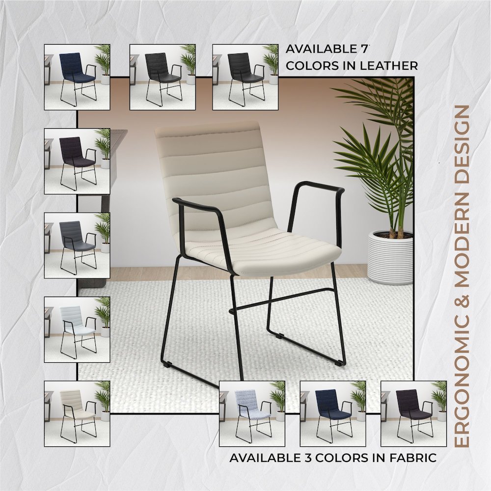 Zylar Series Office Guest Arm Chair in Tan Leather