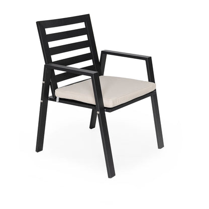 Chelsea 7-Piece Patio Dining Set 78-118" Wide Dining Armchair in Beige