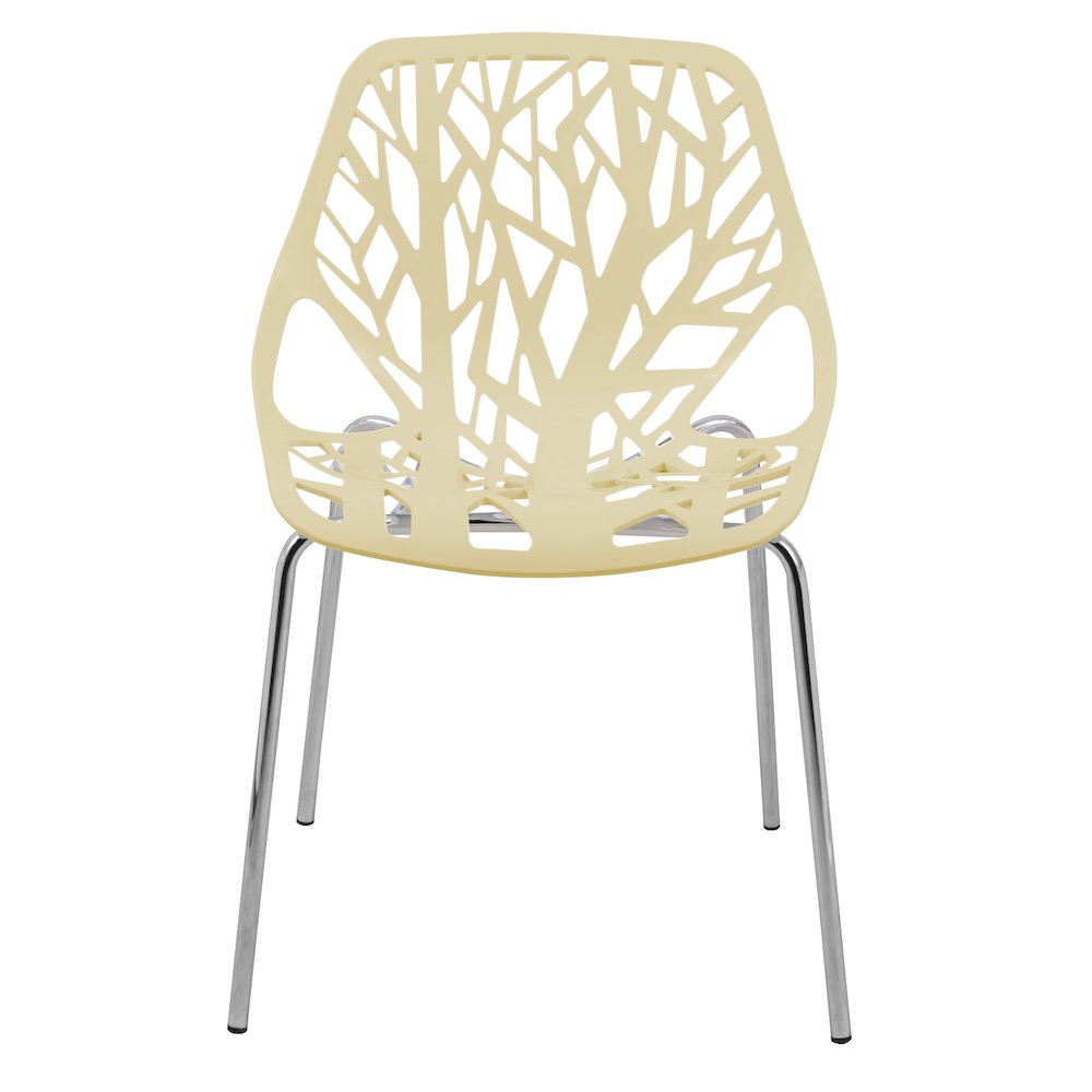 Modern Asbury Dining Chair w/ Chromed Legs, Set of 2