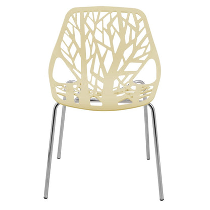 Modern Asbury Dining Chair w/ Chromed Legs, Set of 2