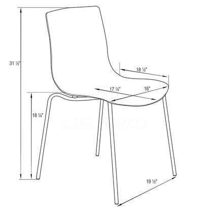 Astor Water Ripple Design Dining Chair Set of 4