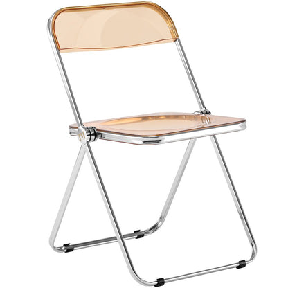 Lawrence Acrylic Folding Chair With Metal Frame, Set of 2