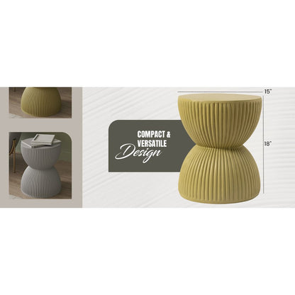 Modern Side End Table Spire Series In Olive Yellow
