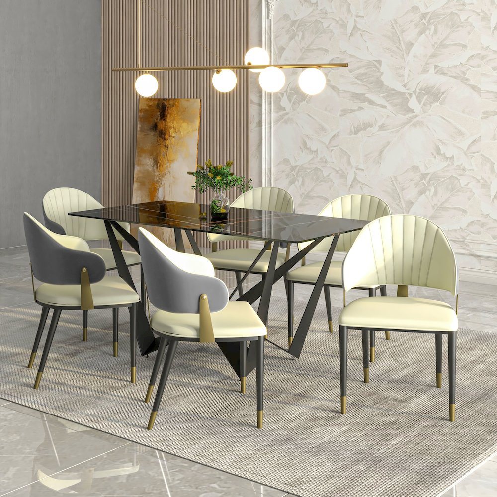 Aria Series Modern Dining Chair in Grey Set of 2