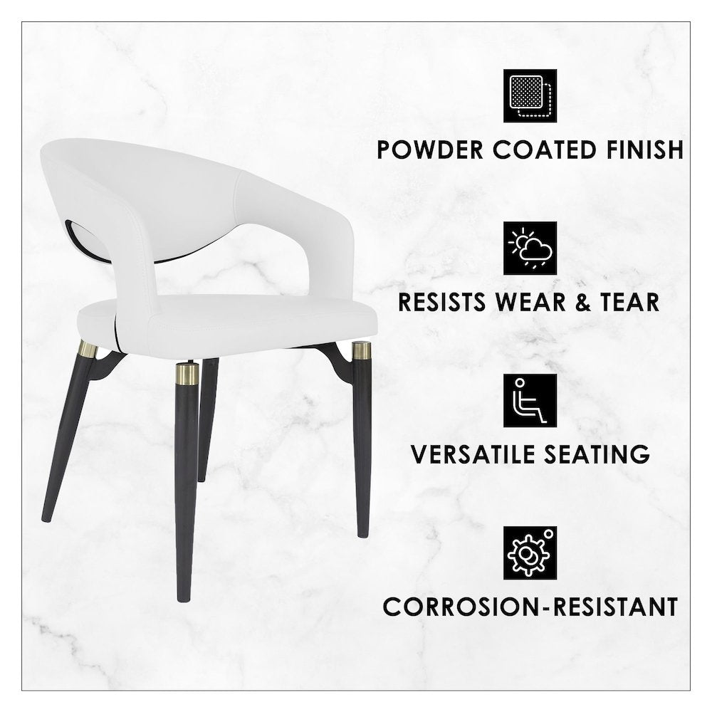 Entice Collection Modern Dining Chair in White