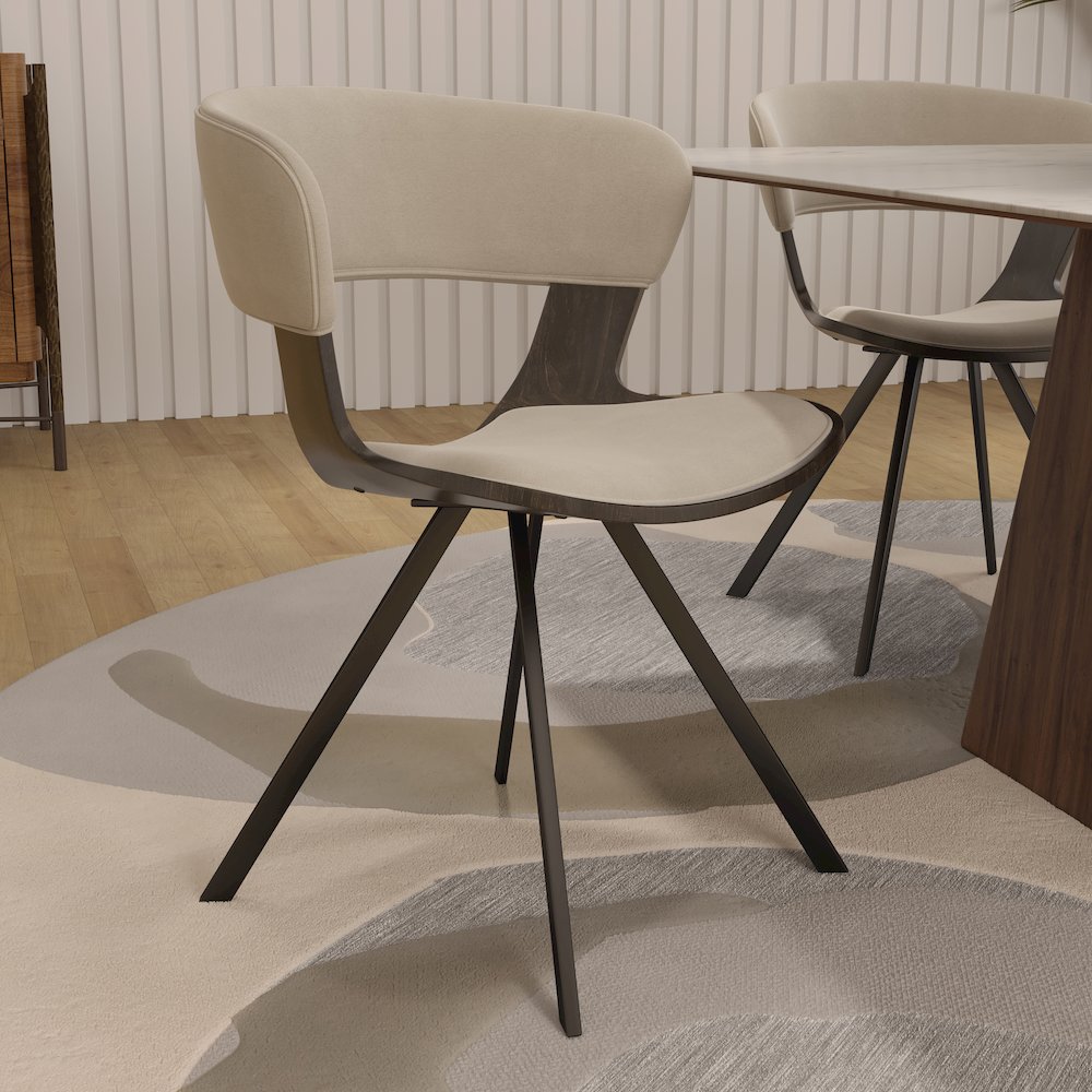 Wooden Dining Chair in Light Taupe