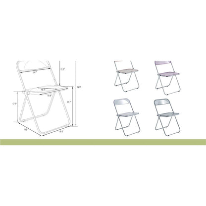Lawrence Acrylic Folding Chair With Metal Frame