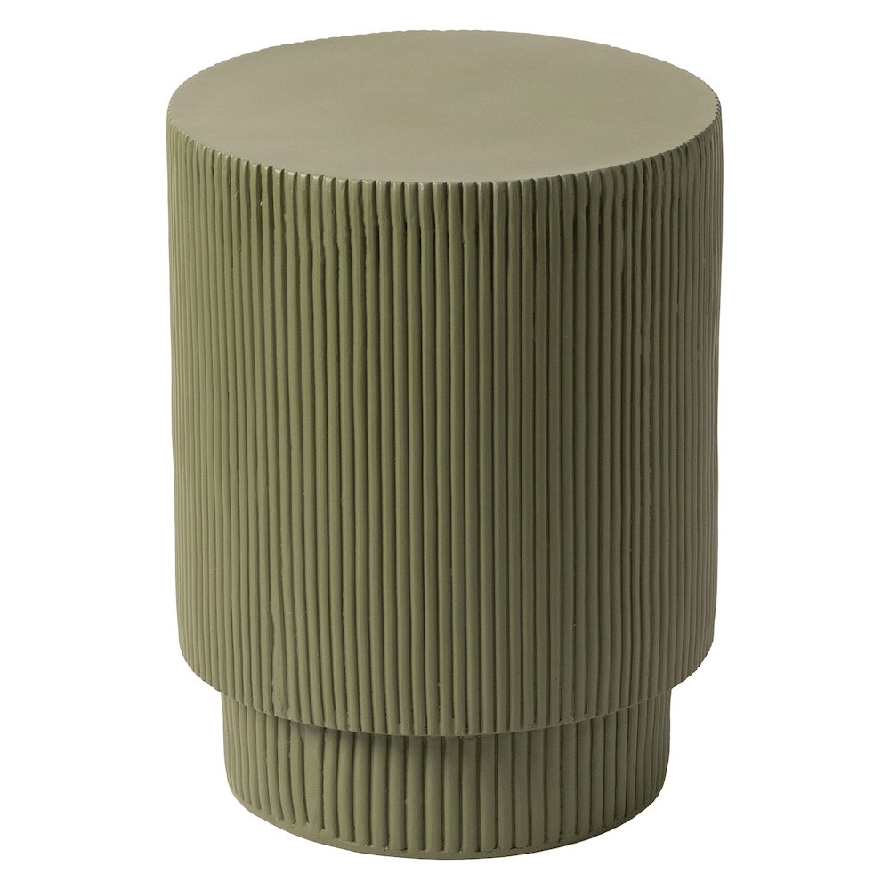 Eden Collection Fiberglass Outdoor Side Table in Olive Green