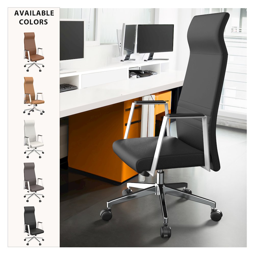 Aleen High-Back Office Chair in Black