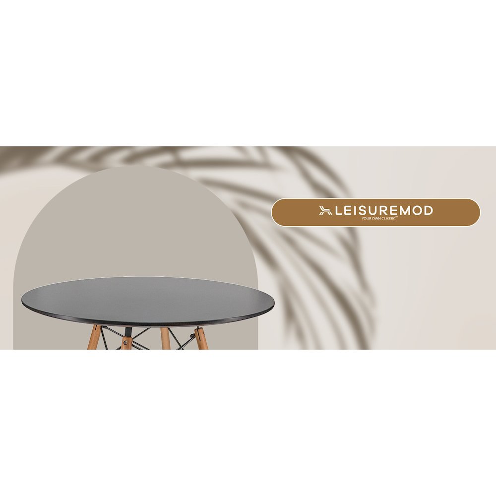 Dover Round Bistro Wood Top Dining Table W/ Natural Wood Eiffel Base