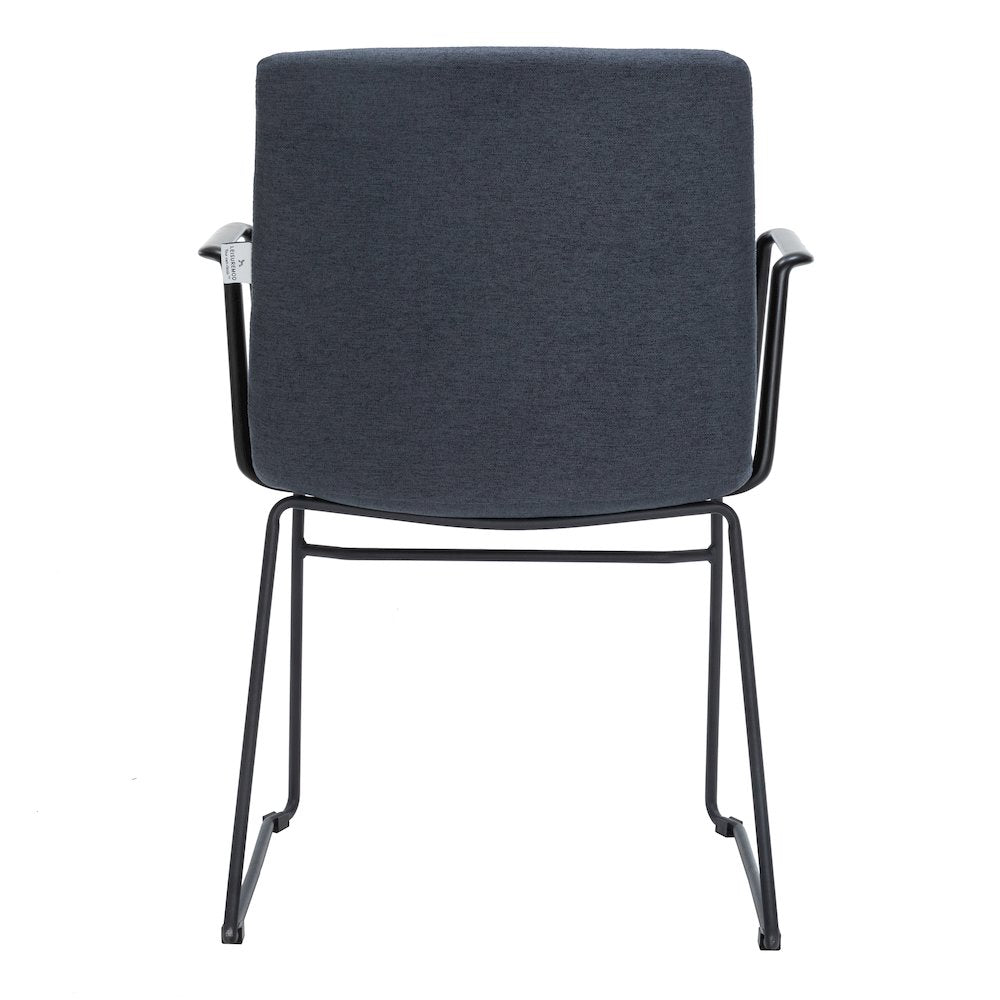 Zylar Series Office Guest Arm Chair in Dark Blue Fabric