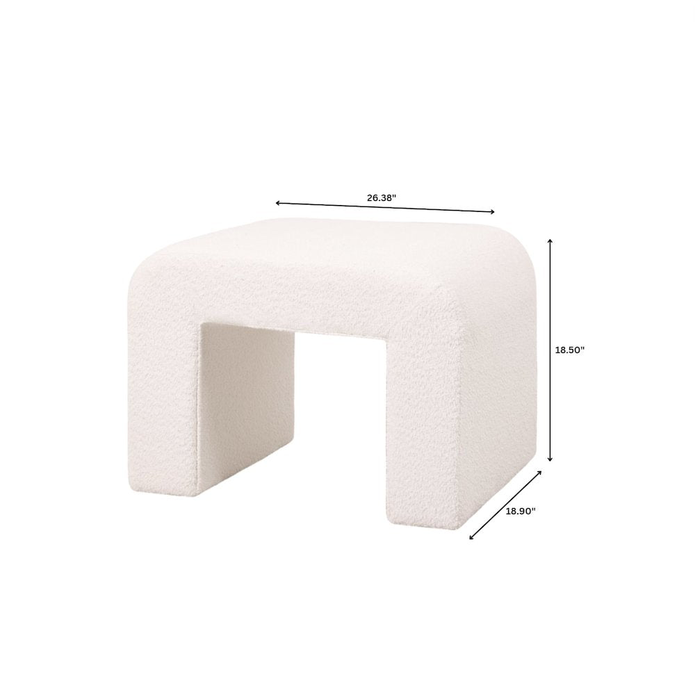 Vint 26” Bench Upholstered in Velvet Boucle