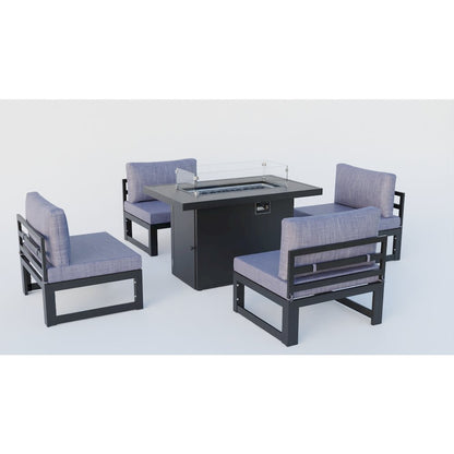 Chelsea 5-Piece Middle Patio Chairs and Fire Pit Table