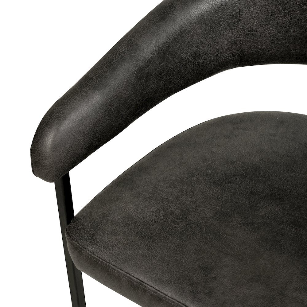 Aero Collection Modern Dining Chair in Charcoal Set of 2