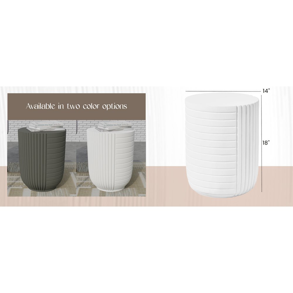 Modern Side End Table Trove Series In White